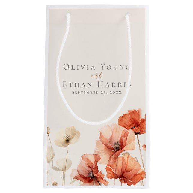 Sacola Para Presentes Pequena Papagaios e flores selvagens (Frente)