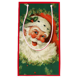Sacola Para Presentes Pequena Papai noel alegre do vintage