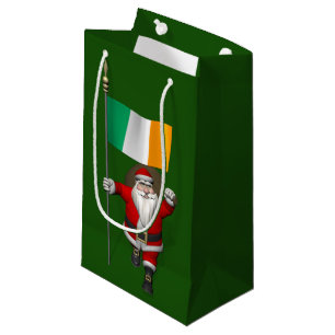 Sacola Para Presentes Pequena Papai Noel Com Alferes Da Irlanda