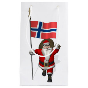 Sacola Para Presentes Pequena Papai Noel Com Alferes Da Noruega