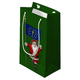 Sacola Para Presentes Pequena Papai Noel Com Alferes De Indiana