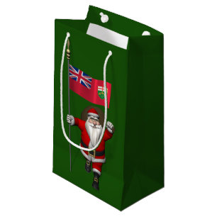 Sacola Para Presentes Pequena Papai Noel Com Bandeira De Ontário CDN