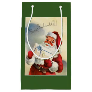 Sacola Para Presentes Pequena Papai noel do vintage com presente