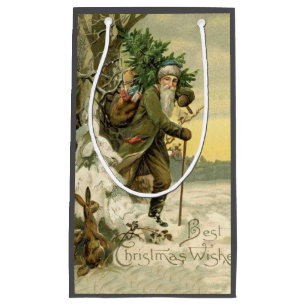 Sacola Para Presentes Pequena Papai Noel Natal Vitoriano Árvore de Férias