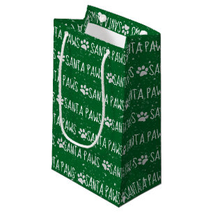 Sacola Para Presentes Pequena Papais noeis - Pistas de Natal em Verde