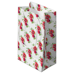 Sacola Para Presentes Pequena Papas Vermelhas Arte Floral