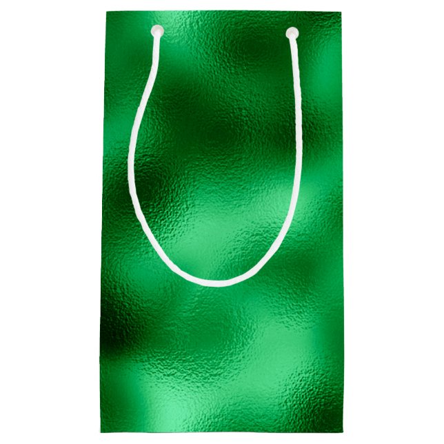 Sacola Para Presentes Pequena Papel Alumínio Verde (Frente)