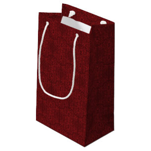 Sacola Para Presentes Pequena Papel de parede floral vermelho detalhado