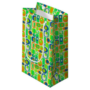 Sacola Para Presentes Pequena Papel de parede Retro Engraçado - Azul cor-de-rosa