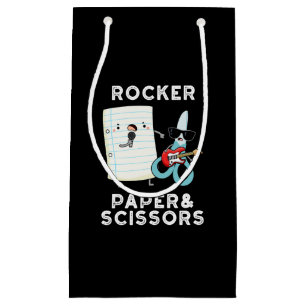 Sacola Para Presentes Pequena Papel Rocker E Tesoura Jogo Engraçado Jogar Escuro