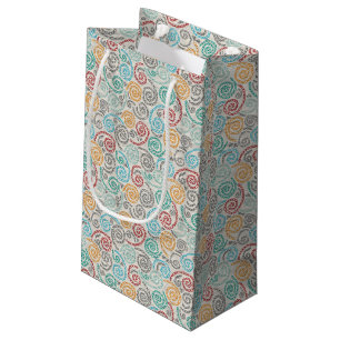 Sacola Para Presentes Pequena Papel rumpled rico do bordado