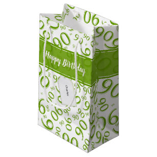 Sacola Para Presentes Pequena Parabéns 90 aleatório padrão verde