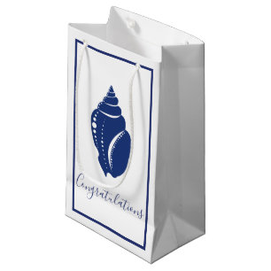 Sacola Para Presentes Pequena Parabéns elegantes do Seashell da espiral dos