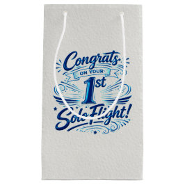 Sacola Para Presentes Pequena Parabéns pelo seu 1º Voo Solo!