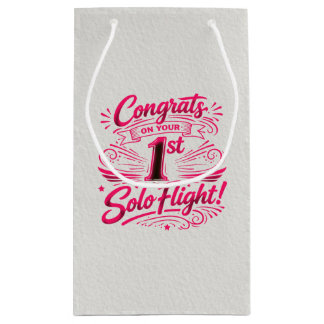 Sacola Para Presentes Pequena Parabéns pelo seu 1º Voo Solo!