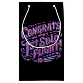Sacola Para Presentes Pequena Parabéns pelo seu 1º Voo Solo