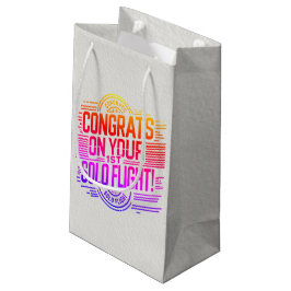 Sacola Para Presentes Pequena Parabéns pelo seu 1º Voo Solo