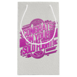 Sacola Para Presentes Pequena Parabéns pelo seu 1º Voo Solo