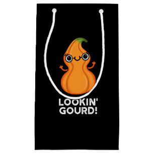 Sacola Para Presentes Pequena Parece Engraçado, Veggie Pun Dark BG