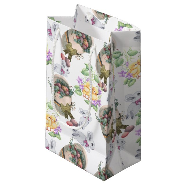 Sacola Para Presentes Pequena Páscoa Vintage (Frente inclinada)