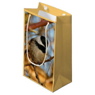 Sacola Para Presentes Pequena Pássaro Chickadee Bonito Esperançoso De Capas Ne