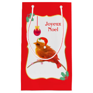 Sacola Para Presentes Pequena Pássaro Pequeno Canto de Natal