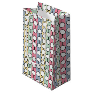 Sacola Para Presentes Pequena Pastel MCM Colorida Linhas