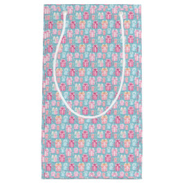 Sacola Para Presentes Pequena Pastel Natal Presents e Canas Doces