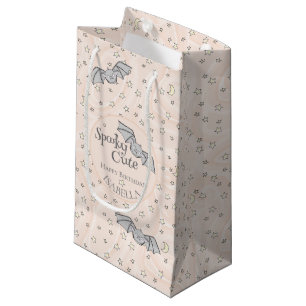 Sacola Para Presentes Pequena Pastel Orange Bats Spooky Cute