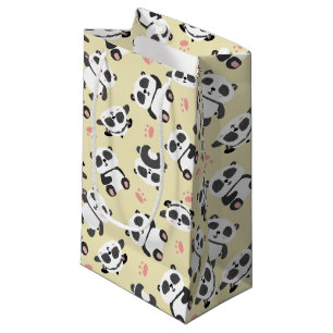 Sacola Para Presentes Pequena Pata de urso pantanosa, pata-pata, fundo creme