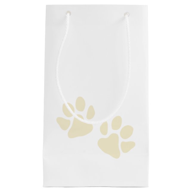 Sacola Para Presentes Pequena Patas de Natal Marfim Clássico (Frente)