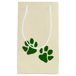 Sacola Para Presentes Pequena Patas de Natal Verde Clássico
