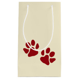 Sacola Para Presentes Pequena Patas de Natal Vermelho Clássico