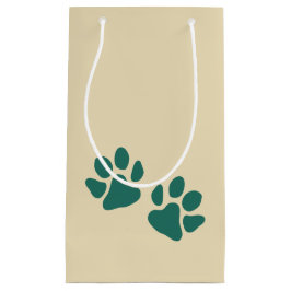 Sacola Para Presentes Pequena Patas de Natal Vintage Verde