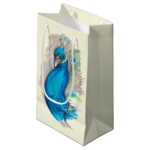 Sacola Para Presentes Pequena Pavão orgulhoso elegante