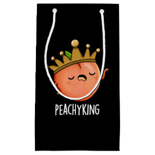 Sacola Para Presentes Pequena Peachy King Engraçado Peach Pun Dark BG