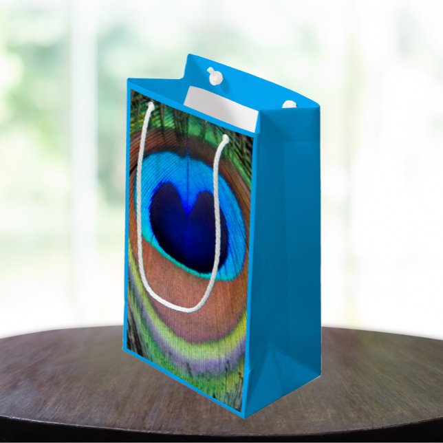 Sacola Para Presentes Pequena Peacock Feather Eyespot Colorida (In Situ)