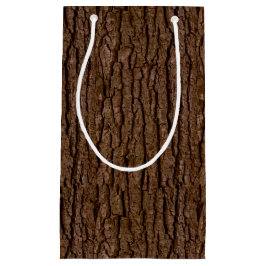 Sacola Para Presentes Pequena Peça rustica de Latido de árvore de grãos de madei