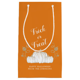 Sacola Para Presentes Pequena Pedra De Abóbora De Cor Laranja Ou Trate O Hallowe