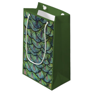 Sacola Para Presentes Pequena Penas de Peacock - Saco de Presente