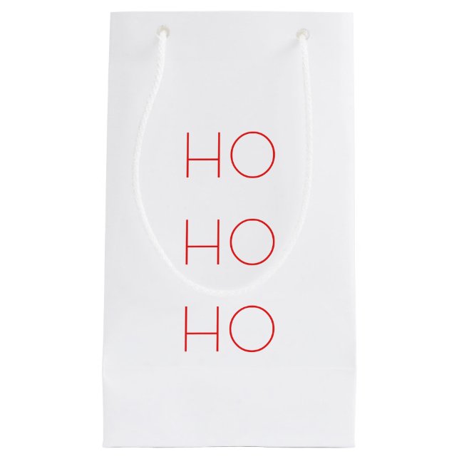 Sacola Para Presentes Pequena Pequena HO HO HO Natal Bag (Frente)