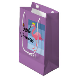 Sacola Para Presentes Pequena Pequena Princesa Rosa Flamingo Design - Gift Bag -