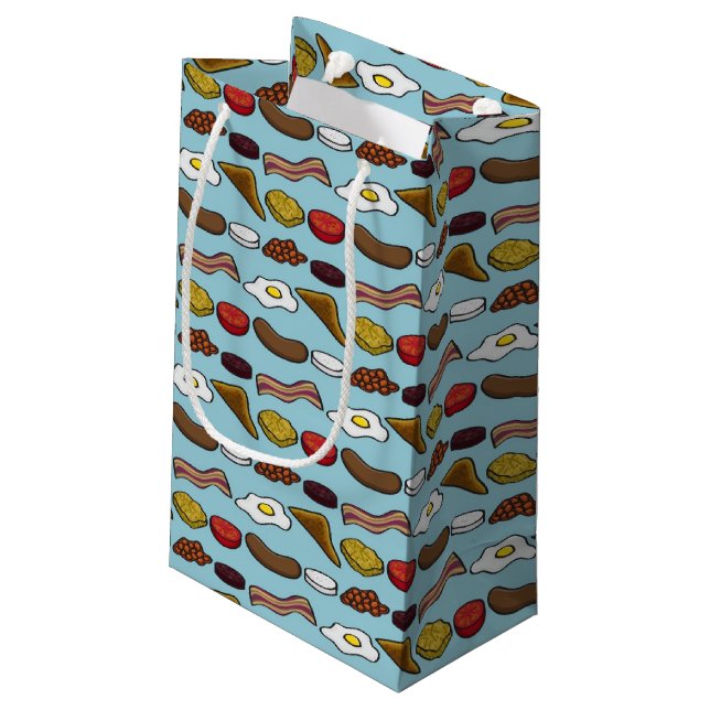 Sacola Para Presentes Pequena Pequeno almoço fritado (Verso inclinado)