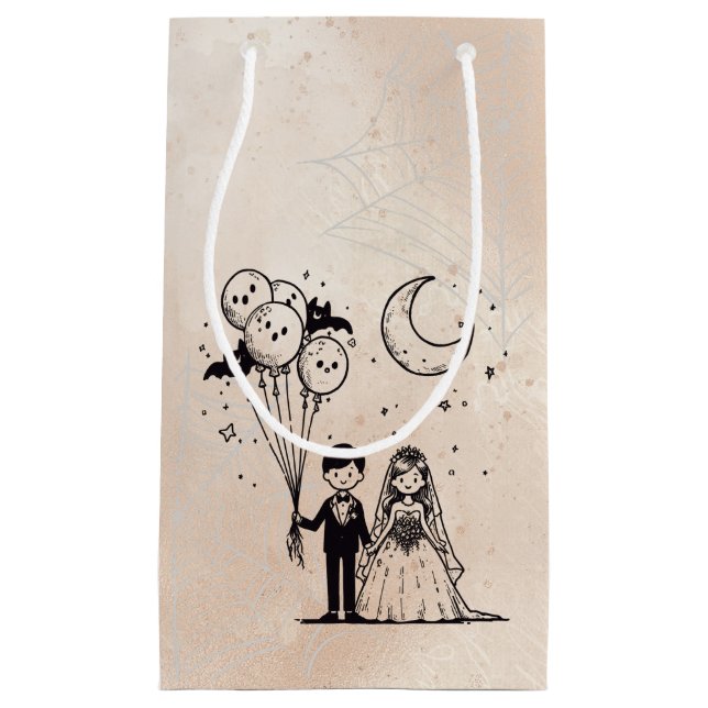 Sacola Para Presentes Pequena Pequeno Casal Spooky (Frente)