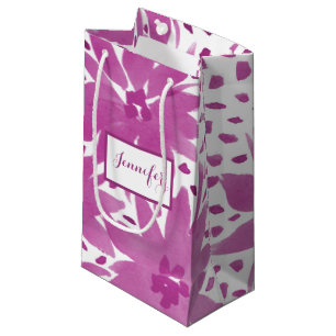 Sacola Para Presentes Pequena Pequeno Design Floral Rosa, Saco de Presente