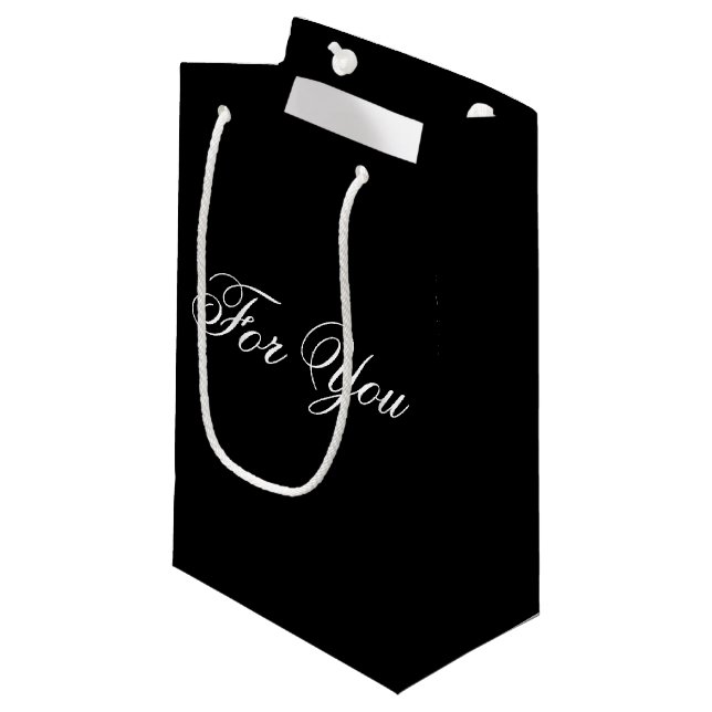 Sacola Para Presentes Pequena Pequeno Designer Clássico Preto Saco de Presente (Frente inclinada)