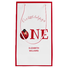 Sacola Para Presentes Pequena Pequeno Ladybug Um Primeiro Aniversário Vermelho