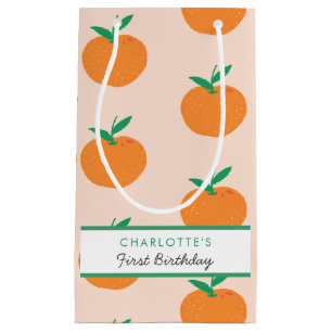 Sacola Para Presentes Pequena Pequeno Porco Laranja Primeiro Aniversário Pequeno