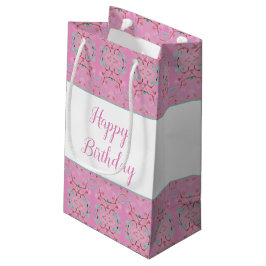 Sacola Para Presentes Pequena Pequeno Rosa Suave E Saco-Presente Padrão