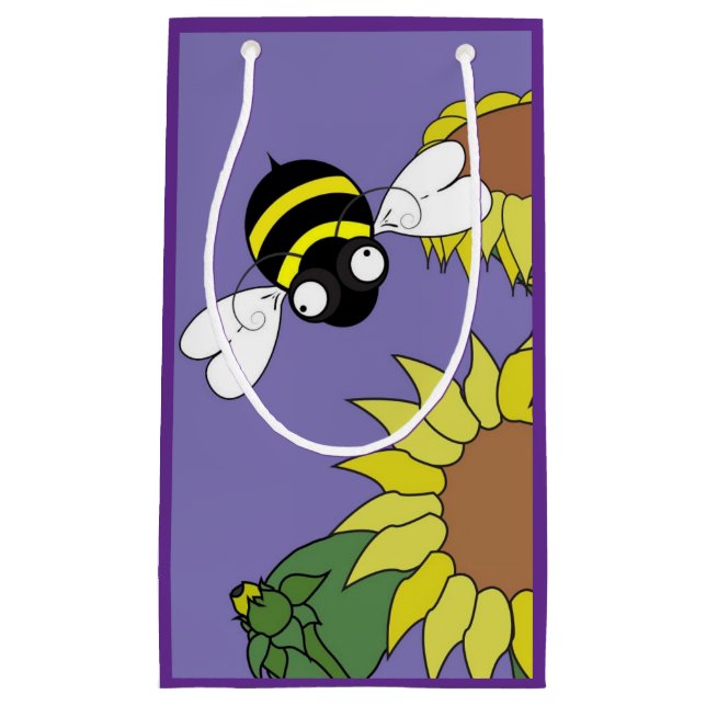 Sacola Para Presentes Pequena Pequeno Saco Presente de Girassol (Frente)